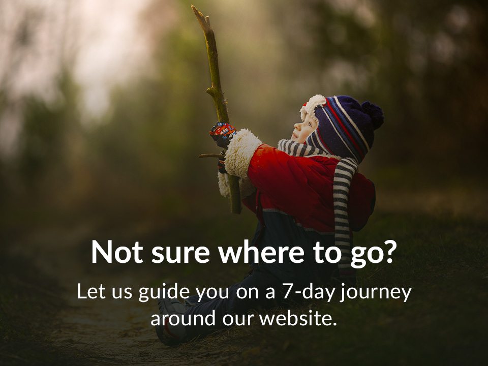 Let us guide you on a 7-day journey around our website.